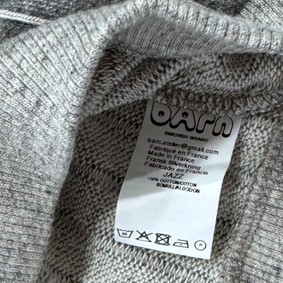 ATELIER BARN - SHORT SWEATSHIRT - 100% COTTON - GREY - NEW NO TAG - Picture 4 of 4